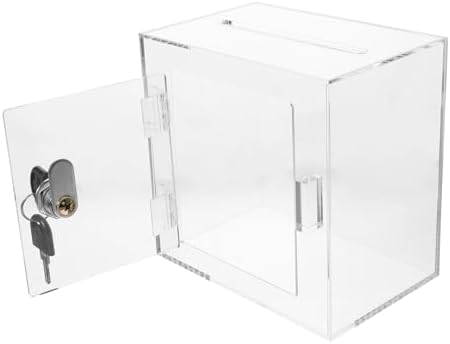 NUOBESTY Donation Box Lock Fundraising Box for Suggestions Votes and Envelopes for Offices and