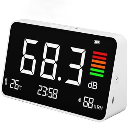 Sound Level Meter, Digital Noise Decibel Reader with 30-130dB Accuracy and Backlight, Ideal for Classroom, Street, and Indoor Use