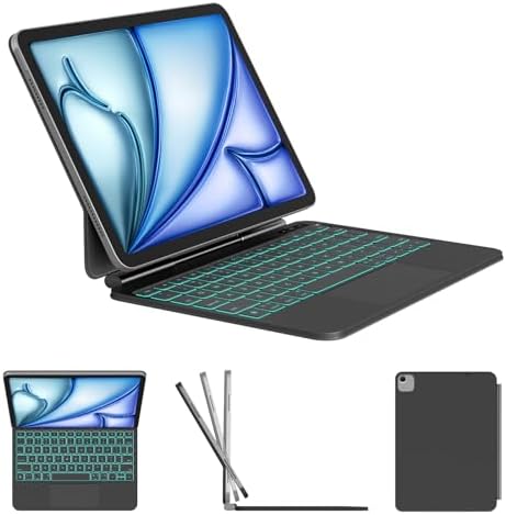 for iPad Air 11-inch (M4/M3/M2, 2026/2025/2024) Case with Keyboard, iPad Pro 11-inch (1st/2nd/3rd/4th) & Air 5/4th Magic Keyboard, Springy Backlit Keys, Upgraded Multi-Touch Trackpad, Black