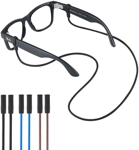 Glasses Strap for RayBan Meta & Oakley Meta HSTN, Thick Temple Tips-3pcs Sunglasses Straps Retainer Cords